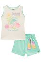 Conjunto de regata em canelado e shorts em moletom sem pelúcia 96320 Infanti Infantil Menina Conjunto de regata em canelado e shorts em moletom sem pelúcia 96320 Infanti Infantil Menina