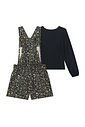 Conjunto de blusa em cotton e jardineira em sarja com elastano 90675 Kukiê Infantil Menina