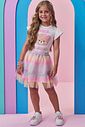 Conjunto de blusa em cotton e saia em tule (com shorts embutido) 99428 Kukiê Infantil Menina