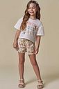 Conjunto de blusa em meia malha com shorts em tecno style 97022 Infanti Infantil Menina