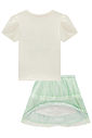 Conjunto de blusa em cotton e saia em tule glitter (com shorts embutido) 98842 Kukiê Infantil Menina Conjunto de blusa em cotton e saia em tule glitter (com shorts embutido) 98842 Kukiê Infantil Menina