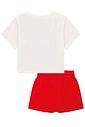 Conjunto de blusa em meia malha e short saia em canelado liz 95662 Lilimoon Teen Menina