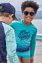 Conjunto de camiseta e sunga em malha UV dry com proteção UV50+ 96111 LucBoo Infantil Menino