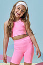 Top cropped em poliamida 96992 Kukiê Infantil Menina