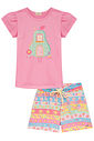 Conjunto de blusa em cotton e shorts em malha fresh 95261 Kukiê Infantil Menina Conjunto de blusa em cotton e shorts em malha fresh 95261 Kukiê Infantil Menina