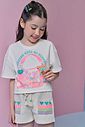 Conjunto de blusa em meia malha e shorts em moletom linho sem pelúcia 96365 Infanti Infantil Menina Conjunto de blusa em meia malha e shorts em moletom linho sem pelúcia 96365 Infanti Infantil Menina
