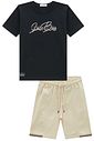 Conjunto de camiseta em meia malha e bermuda em sarja stretch com elastano 96980 LucBoo Infantil Menino Conjunto de camiseta em meia malha e bermuda em sarja stretch com elastano 96980 LucBoo Infantil Menino