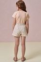 Conjunto de blusa em meia malha e shorts em moletom linho sem pelúcia 96345 Infanti Infantil Menina