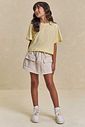 Conjunto de blusa em meia malha e short saia em moletom sem pelúcia 95806 Lilimoon Teen Menina