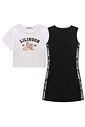 Vestido em canelado liz e blusa de sobreposição em meia malha 98203 Lilimoon Teen Menina Vestido em canelado liz e blusa de sobreposição em meia malha 98203 Lilimoon Teen Menina