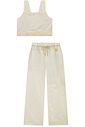 Conjunto de regata e calça wide leg em linho 99118 Vic Teen Menina Conjunto de regata e calça wide leg em linho 99118 Vic Teen Menina