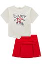 Conjunto de blusa em meia malha e short saia em tricoline com elastano 98247 Vic Teen Menina Conjunto de blusa em meia malha e short saia em tricoline com elastano 98247 Vic Teen Menina