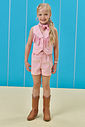 Conjunto de colete e shorts e em sarja com elastano (Acompanha lenço) 95957 Kukiê Infantil Menina