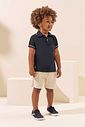 Conjunto de camisa polo em meia malha e bermuda em sarja com elastano 97199 LucBoo Infantil Menino