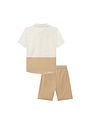Conjunto de camisa em linho deluxe e bermuda em linho santorine 96166 LucBoo Infantil Menino