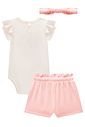 Conjunto de body em cotton e shorts em molevisco (acompanha faixa) 98701 Kukiê Bebê Menina Conjunto de body em cotton e shorts em molevisco (acompanha faixa) 98701 Kukiê Bebê Menina