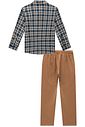 Conjunto de camisa em tricoline xadrez e calça skinny em cotton jeans com elastano 89898 LucBoo Infantil Menino