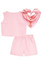 Conjunto de colete e shorts e em sarja com elastano (Acompanha lenço) 95957 Kukiê Infantil Menina