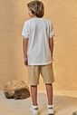 Conjunto de camiseta em meia malha e bermuda em linho santorine com elastano 96400 Johnny Fox Teen Menino