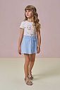 Conjunto de blusa em cotton e shorts saia em canelado liz 96274 Infanti Infantil Menina Conjunto de blusa em cotton e shorts saia em canelado liz 96274 Infanti Infantil Menina
