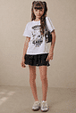 Saia ruffles em malha brilho com shorts embutido 96927 Vic Teen Menina