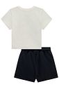Conjunto de blusa em meia malha e short saia em moletom sem pelúcia 99102 Vic Teen Menina