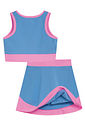 Conjunto de top cropped e saia esportiva em poliamida (com shorts embutido) 96979 Kukiê Infantil Menina
