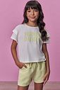 Conjunto de blusa em meia malha e shorts em moletom sem pelúcia 98499 Vic Teen Menina Conjunto de blusa em meia malha e shorts em moletom sem pelúcia 98499 Vic Teen Menina