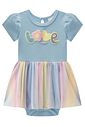 Vestbody em canelado e tule com elastano 98061 Kukiê Bebê Menina Vestbody em canelado e tule com elastano 98061 Kukiê Bebê Menina