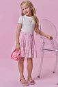 Conjunto de blusa em canelado e saia em tule com elastano (com shorts embutido) 99665 Kukiê Infantil Menina Conjunto de blusa em canelado e saia em tule com elastano (com shorts embutido) 99665 Kukiê Infantil Menina