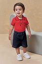 Conjunto de body polo em piquet com elastano e bermuda em sarja girassol com elastano 94883 Johnny Fox Bebê Menino Conjunto de body polo em piquet com elastano e bermuda em sarja girassol com elastano 94883 Johnny Fox Bebê Menino