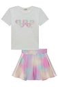 Conjunto de blusa em malha UV50 e saia em malha yuki com shorts embutido 96539 Vic Teen Menina Conjunto de blusa em malha UV50 e saia em malha yuki com shorts embutido 96539 Vic Teen Menina