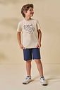 Conjunto de camiseta em meia malha e bermuda em sarja girassol com elastano 96574 LucBoo Infantil Menino Conjunto de camiseta em meia malha e bermuda em sarja girassol com elastano 96574 LucBoo Infantil Menino
