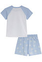Conjunto de pijama de blusa e shorts em meia malha 94280 Kukiê Infantil Menina