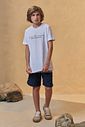 Conjunto de camiseta em malha relevo e bermuda em nylon ergonomic com elastano 96710 Johnny Fox Teen Menino Conjunto de camiseta em malha relevo e bermuda em nylon ergonomic com elastano 96710 Johnny Fox Teen Menino
