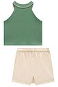 Conjunto de regata em canelado liz e short saia em sarja com elastano 94953 Vic Teen Menina Conjunto de regata em canelado liz e short saia em sarja com elastano 94953 Vic Teen Menina
