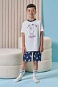 Conjunto de pijama com camiseta em meia malha e bermuda em malha power 97065 LucBoo Infantil Menino