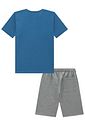 Conjunto de camiseta em meia malha e bermuda em moletom sem pelúcia 96867 Johnny Fox Teen Menino