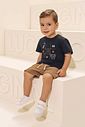 Conjunto de camiseta em meia malha e bermuda em cotton jeans com elastano 97266 LucBoo Bebê Menino Conjunto de camiseta em meia malha e bermuda em cotton jeans com elastano 97266 LucBoo Bebê Menino