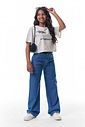 Calça wide leg cargo em jeans 95589 Vic Teen Menina Calça wide leg cargo em jeans 95589 Vic Teen Menina