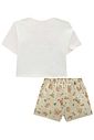 Conjunto de blusa em meia malha com shorts em tecno style 97022 Infanti Infantil Menina