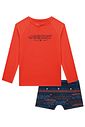 Conjunto de camiseta e sunga em malha uv dry com proteção UV50+ 97334 Johnny Fox Teen Menino Conjunto de camiseta e sunga em malha uv dry com proteção UV50+ 97334 Johnny Fox Teen Menino