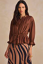 Camisa diferenciada em crepe amassado 90974 Linzzi