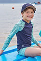 Conjunto de camiseta e sunga em malha UV dry com proteção UV50+ 96109 LucBoo Infantil Menino