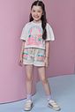 Conjunto de blusa em meia malha e shorts em moletom linho sem pelúcia 96365 Infanti Infantil Menina Conjunto de blusa em meia malha e shorts em moletom linho sem pelúcia 96365 Infanti Infantil Menina
