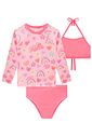 Conjunto de biquíni e blusa em malha UV dry com proteção UV 50+ 93172 Infanti Infantil Menina