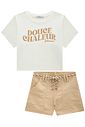 Conjunto de blusa em meia malha e shorts em sarja com elastano 95504 Lilimoon Teen Menina Conjunto de blusa em meia malha e shorts em sarja com elastano 95504 Lilimoon Teen Menina