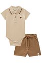 Conjunto de body polo em piquet com elastano e bermuda em moletom relevo 98022 LucBoo Bebê Menino Conjunto de body polo em piquet com elastano e bermuda em moletom relevo 98022 LucBoo Bebê Menino