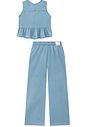 Conjunto de blusa e calça midi em jeans teca 96287 Lilimoon Teen Menina Conjunto de blusa e calça midi em jeans teca 96287 Lilimoon Teen Menina