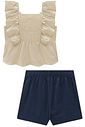 Conjunto de bata em tricoline com elastano e short saia em sarja com elastano 97093 Infanti Infantil Menina Conjunto de bata em tricoline com elastano e short saia em sarja com elastano 97093 Infanti Infantil Menina